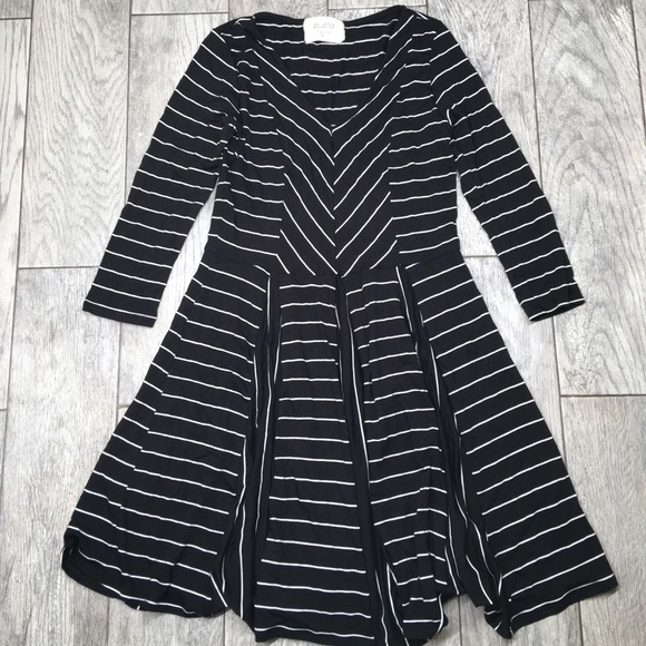 Anthropologie Black and white striped dress - Picture 1 of 5